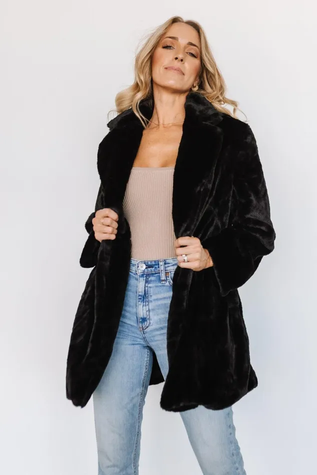 Narla Faux Fur Coat Black Women Baltic Born Outerwear