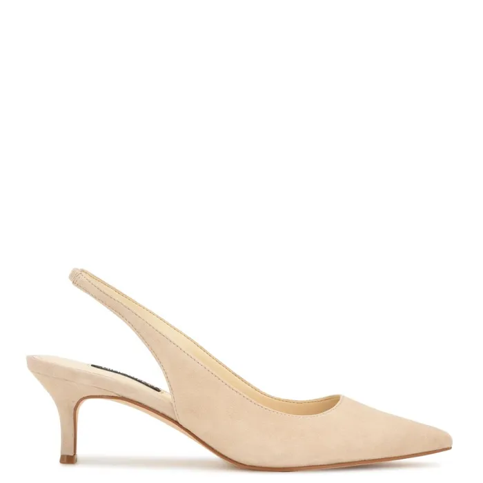 Nataly Slingback Pumps Barely Nude Suede Women Nine West Slingbacks