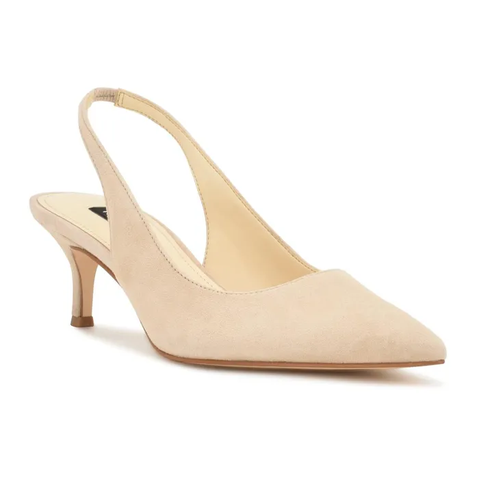 Nataly Slingback Pumps Barely Nude Suede Women Nine West Slingbacks Nataly Slingback Pumps Barely Nude Suede Women Nine West Slingbacks