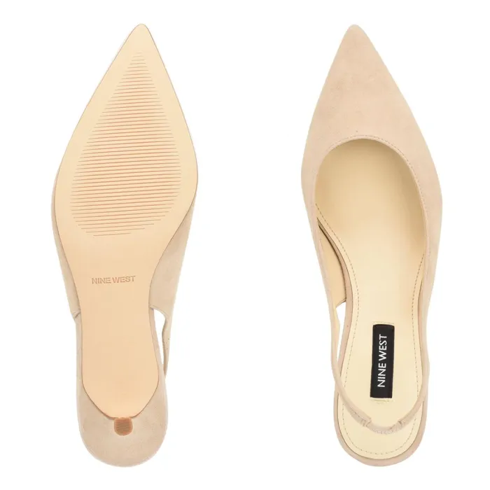 Nataly Slingback Pumps Barely Nude Suede Women Nine West Slingbacks Nataly Slingback Pumps Barely Nude Suede Women Nine West Slingbacks