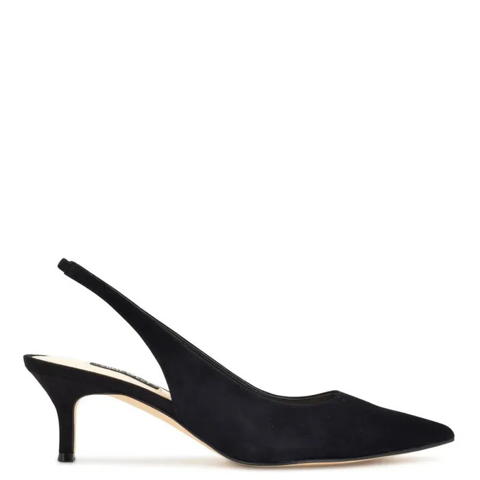 Nataly Slingback Pumps Black Suede Women Nine West Slingbacks
