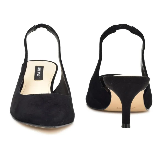Nataly Slingback Pumps Black Suede Women Nine West Slingbacks Nataly Slingback Pumps Black Suede Women Nine West Slingbacks