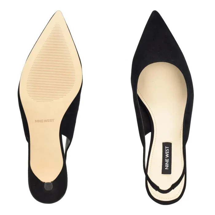 Nataly Slingback Pumps Black Suede Women Nine West Slingbacks Nataly Slingback Pumps Black Suede Women Nine West Slingbacks