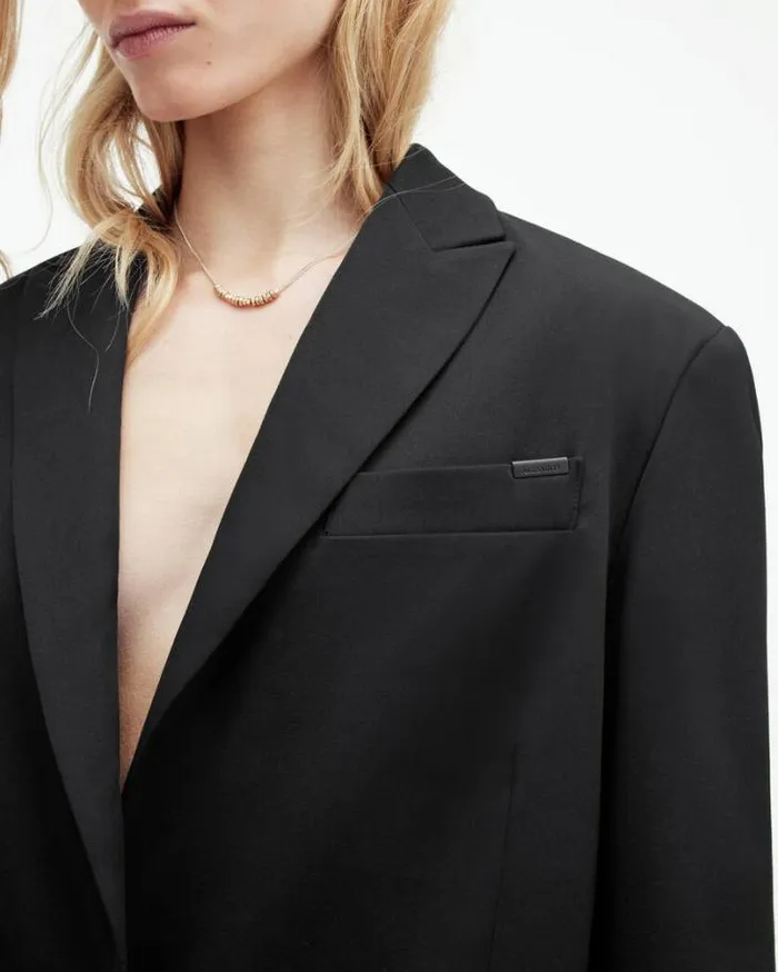 Nellie Single Breasted Relaxed Blazer Black Women AllSaints Jackets and Coats Nellie Single Breasted Relaxed Blazer Black Women AllSaints Jackets and Coats