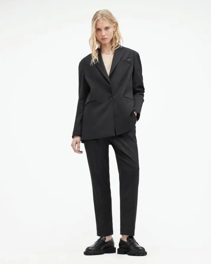 Nellie Single Breasted Relaxed Blazer Black Women AllSaints Jackets and Coats Nellie Single Breasted Relaxed Blazer Black Women AllSaints Jackets and Coats