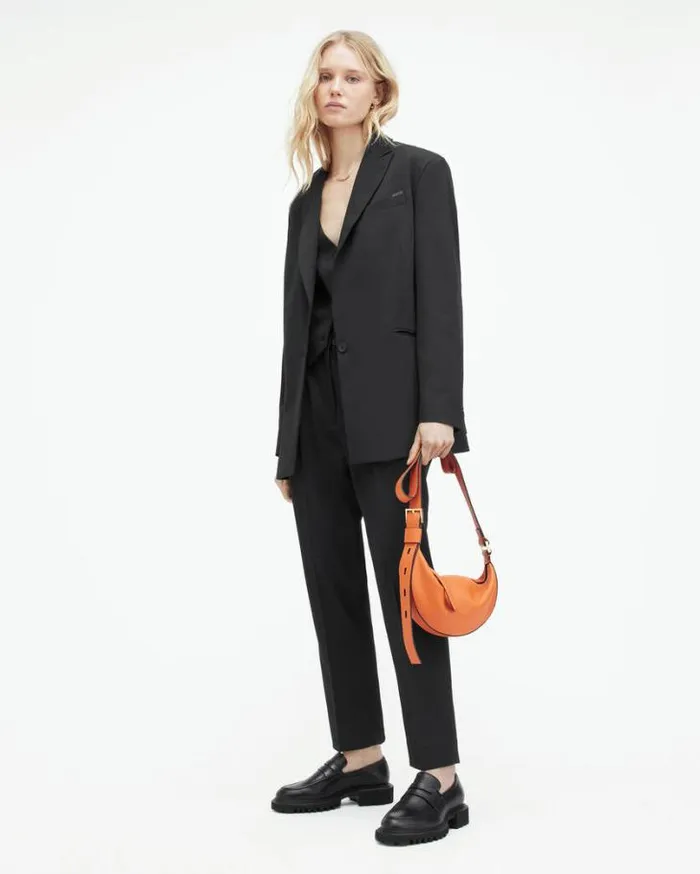 Nellie Single Breasted Relaxed Blazer Black Women AllSaints Jackets and Coats Nellie Single Breasted Relaxed Blazer Black Women AllSaints Jackets and Coats