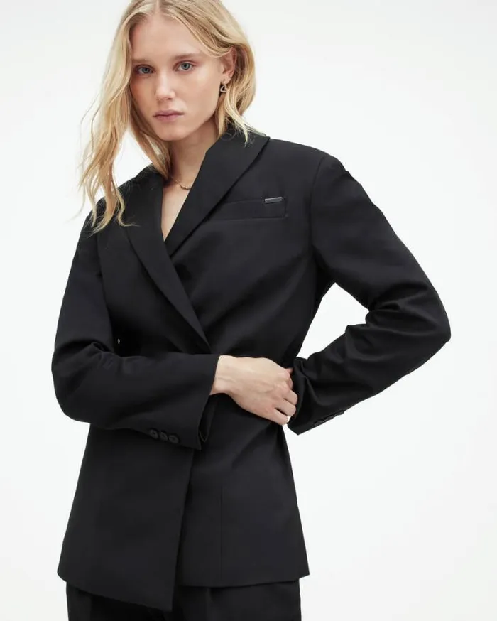 Nellie Single Breasted Relaxed Blazer Black Women AllSaints Jackets and Coats Nellie Single Breasted Relaxed Blazer Black Women AllSaints Jackets and Coats