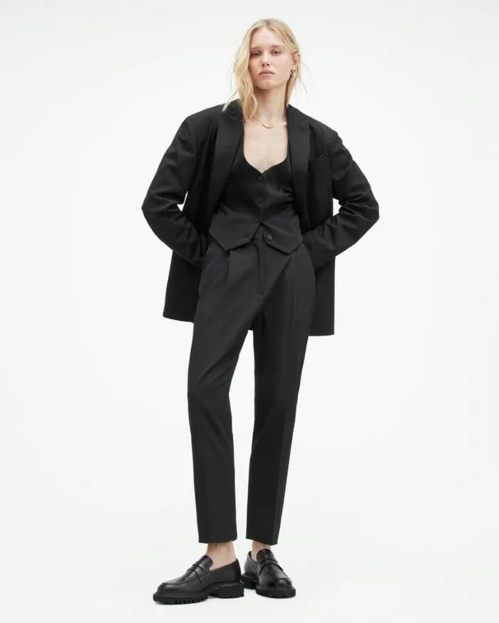 Nellie Single Breasted Relaxed Blazer Black Women AllSaints Jackets and Coats Nellie Single Breasted Relaxed Blazer Black Women AllSaints Jackets and Coats