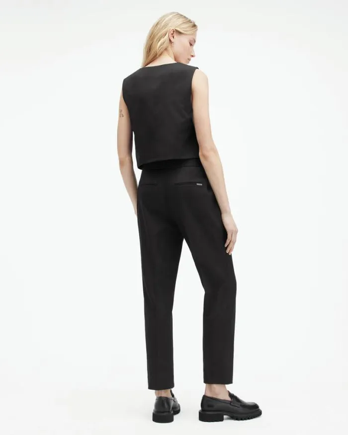 Nellie Slim Fit Tapered Pants Black Women AllSaints Pants and Leggings
