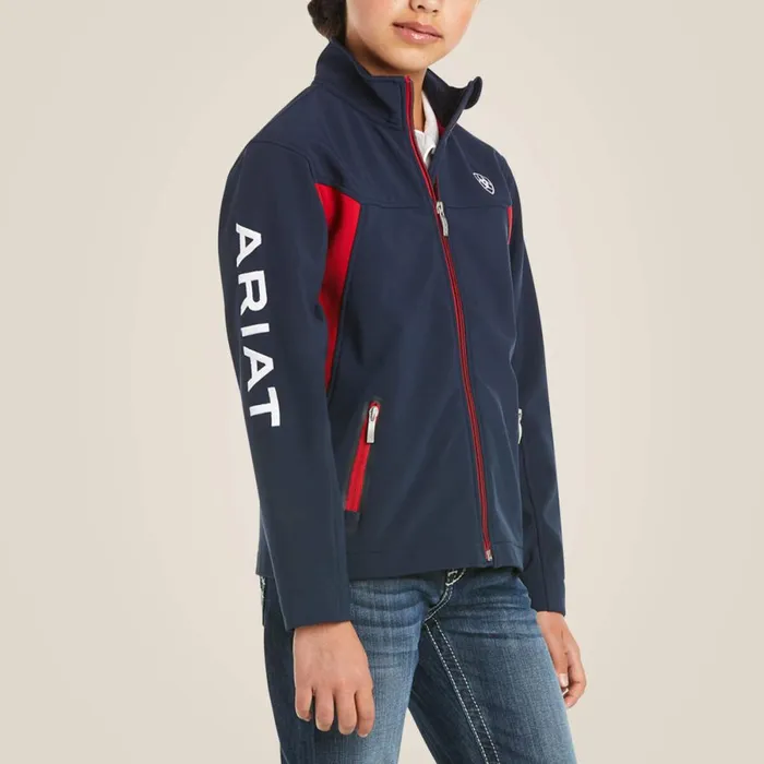 New Team Softshell Jacket Navy Kids Ariat Jackets and Vests