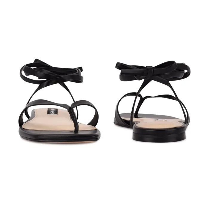 News Ankle Wrap Flat Sandals Black Women Nine West Flats News Ankle Wrap Flat Sandals Black Women Nine West Flats
