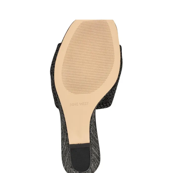 Nikhil Twist Wedge Sandals Black Raffia Women Nine West Wedges Nikhil Twist Wedge Sandals Black Raffia Women Nine West Wedges