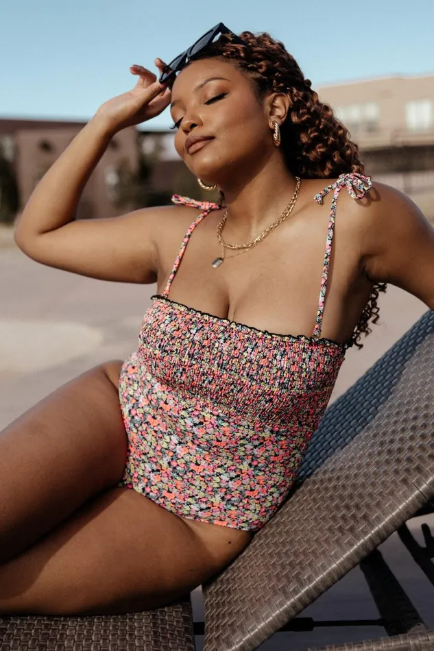 Nikki Smocked One Piece Neon Floral Women Baltic Born One Piece Nikki Smocked One Piece Neon Floral Women Baltic Born One Piece