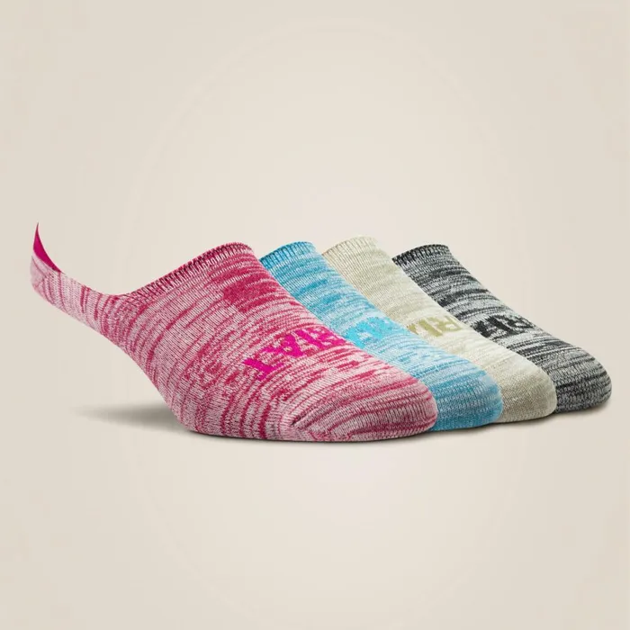 No Slip No Show Sock 4 Pair Multi Color Pack Heathered Rainbow Women Ariat Socks