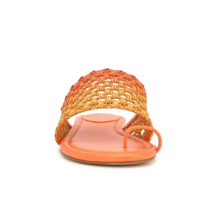 Nolah Flat Slide Sandals Orange Yellow Ombre Women Nine West Flats Nolah Flat Slide Sandals Orange Yellow Ombre Women Nine West Flats