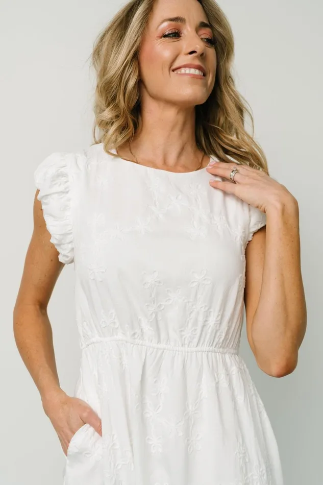 Odetta Embossed Midi Dress Off White Women Baltic Born Bridal Odetta Embossed Midi Dress Off White Women Baltic Born Bridal