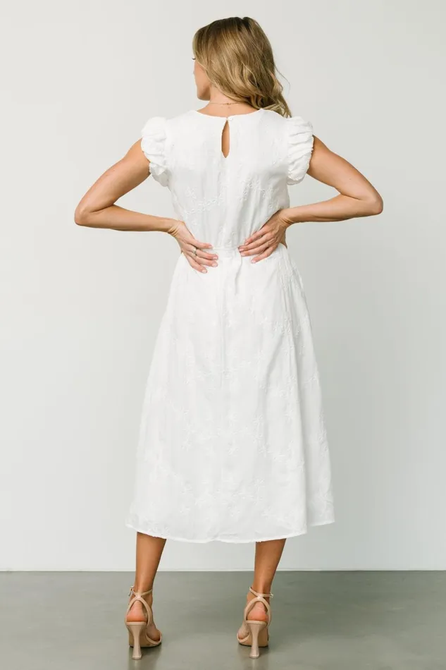 Odetta Embossed Midi Dress Off White Women Baltic Born Bridal Odetta Embossed Midi Dress Off White Women Baltic Born Bridal