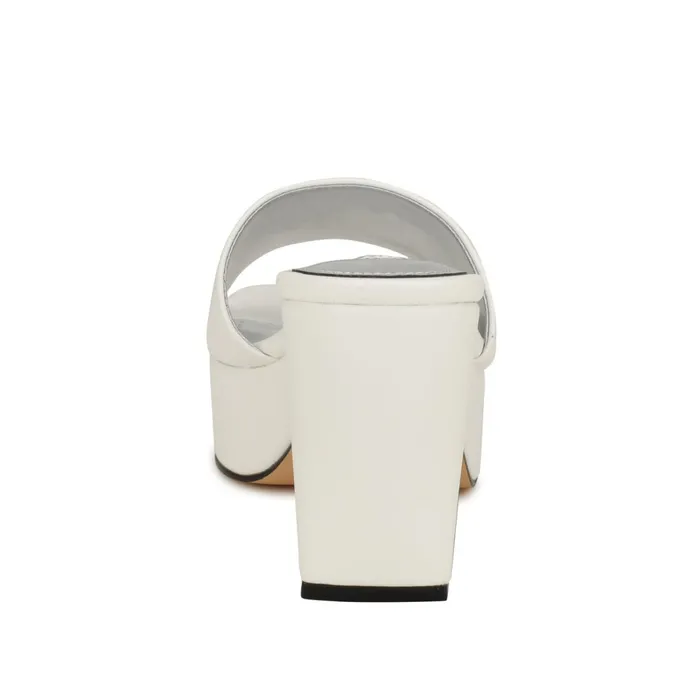Oklee Platform Slide Sandals White Women Nine West Wedges Oklee Platform Slide Sandals White Women Nine West Wedges