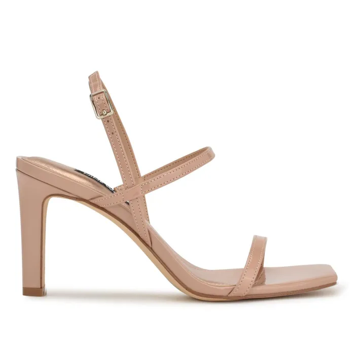 Olah Heeled Slingback Sandals Barely Nude Patent Women Nine West Heeled