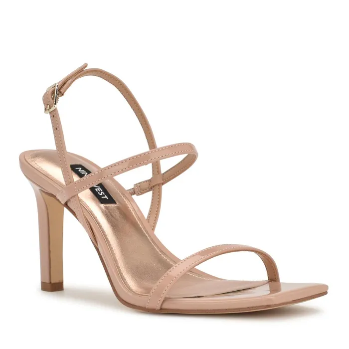 Olah Heeled Slingback Sandals Barely Nude Patent Women Nine West Heeled Olah Heeled Slingback Sandals Barely Nude Patent Women Nine West Heeled