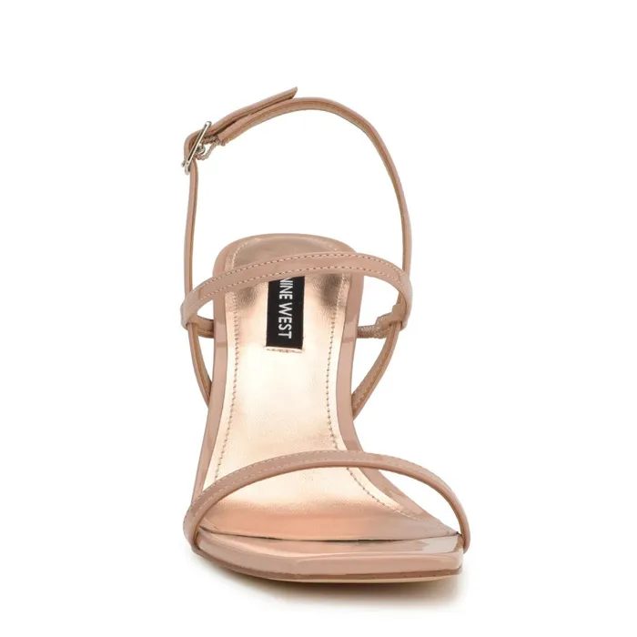 Olah Heeled Slingback Sandals Barely Nude Patent Women Nine West Heeled Olah Heeled Slingback Sandals Barely Nude Patent Women Nine West Heeled