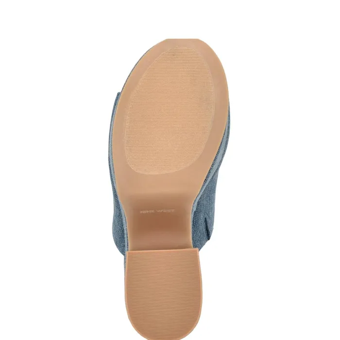 Olley Platform Slide Sandals Denim Women Nine West High Heels Olley Platform Slide Sandals Denim Women Nine West High Heels