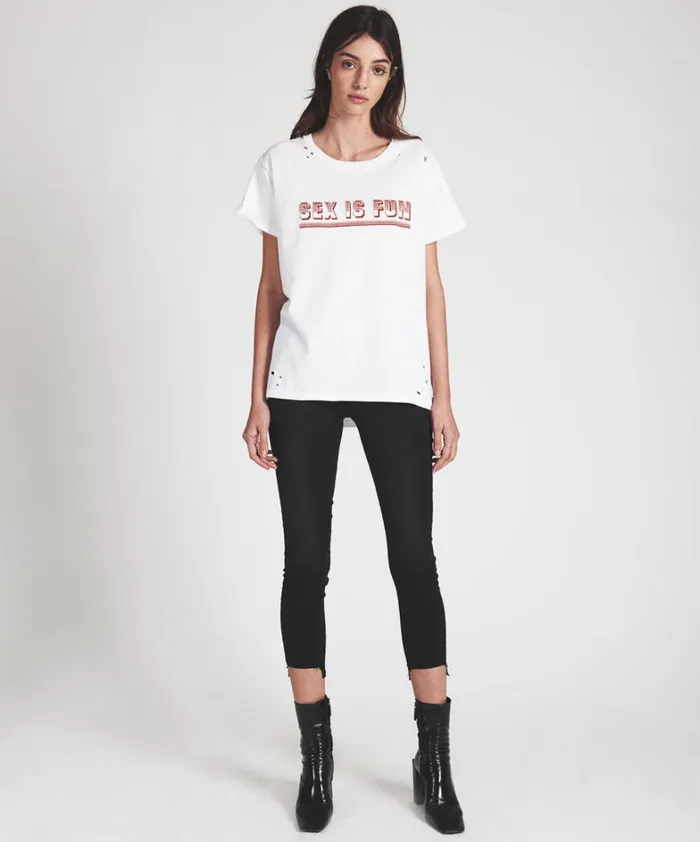 One Teaspoon Basic Tees SEX INFUSED TEE WHITE 8211 Women One Teaspoon Basic Tees SEX INFUSED TEE WHITE 8211 Women