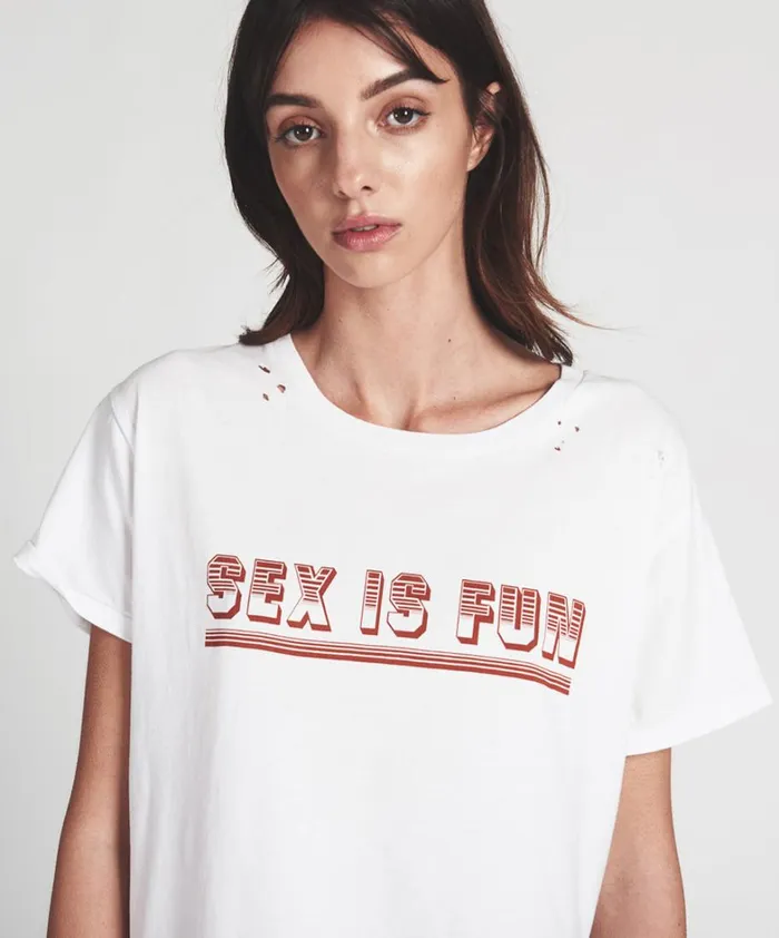 One Teaspoon Basic Tees SEX INFUSED TEE WHITE 8211 Women One Teaspoon Basic Tees SEX INFUSED TEE WHITE 8211 Women