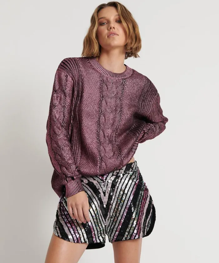 One Teaspoon Bottoms CHEVRON HAND SEQUIN PARTY SHORTS 8211 Women