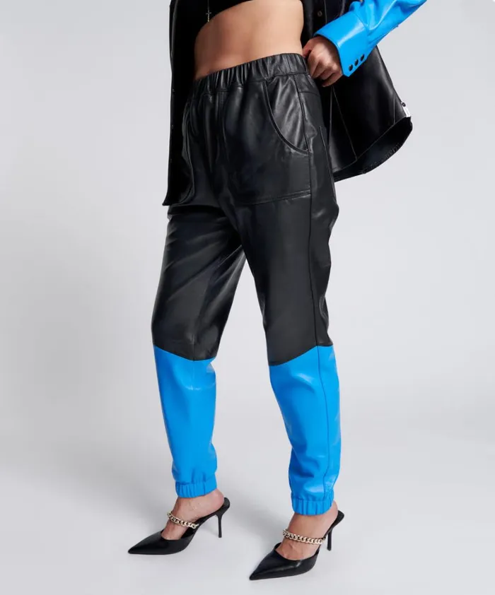 One Teaspoon Bottoms STAND BY LEATHER TRACK PANTS 8211 Women One Teaspoon Bottoms STAND BY LEATHER TRACK PANTS 8211 Women