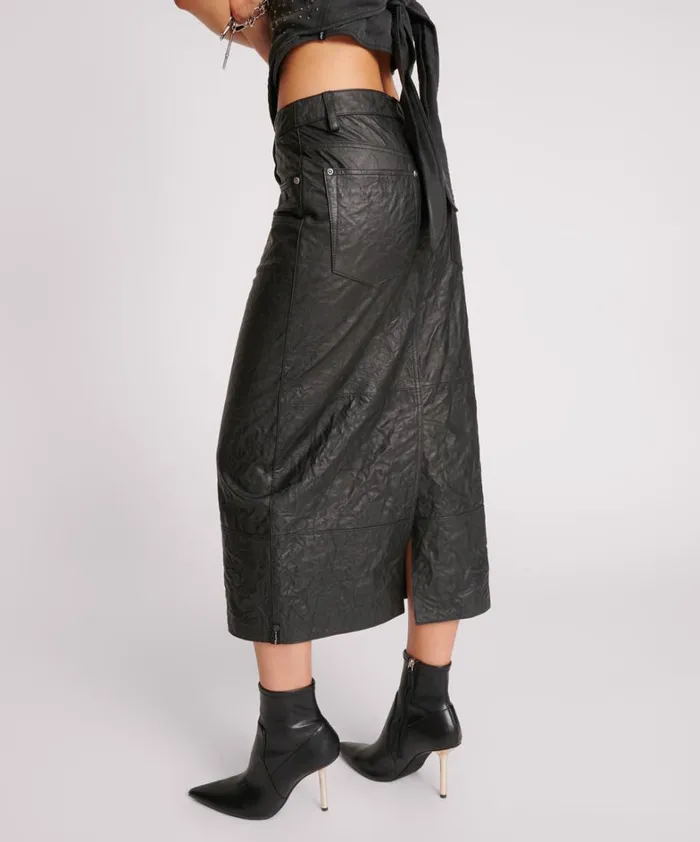 One Teaspoon Bottoms TEXTURED LEATHER CASSIDY LEATHER SKIRT 8211 Women