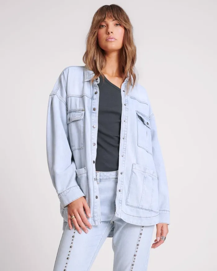 One Teaspoon Denim Jackets HUSTLER LONGLINE DENIM JACKET 8211 Women