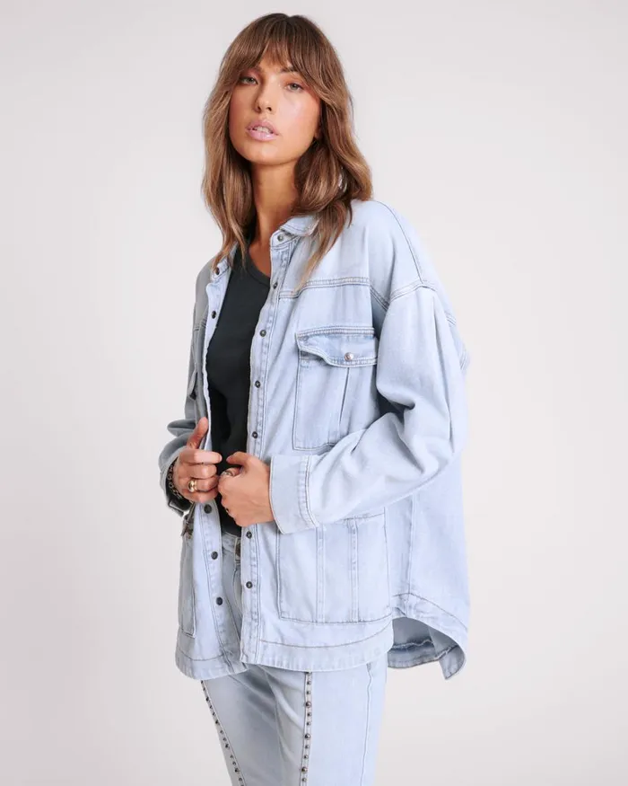 One Teaspoon Denim Jackets HUSTLER LONGLINE DENIM JACKET 8211 Women