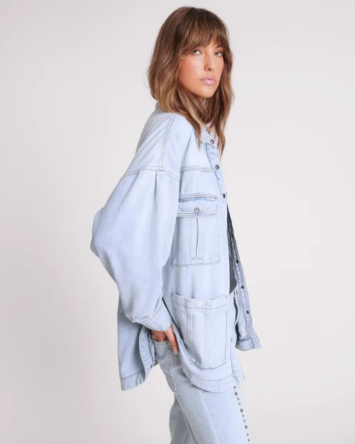 One Teaspoon Denim Jackets HUSTLER LONGLINE DENIM JACKET 8211 Women