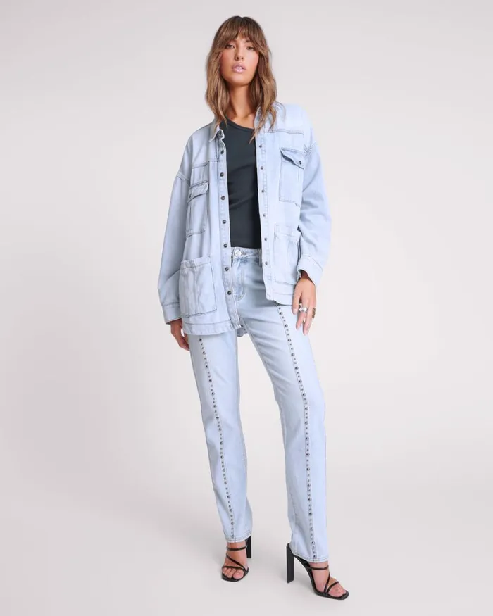 One Teaspoon Denim Jackets HUSTLER LONGLINE DENIM JACKET 8211 Women
