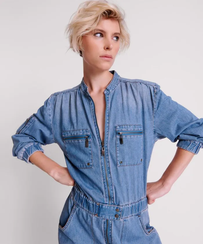 One Teaspoon Denim Jumpsuits CHAMBRAY ROMANCE ZIPPED UP JUMPSUIT 8211 Women One Teaspoon Denim Jumpsuits CHAMBRAY ROMANCE ZIPPED UP JUMPSUIT 8211 Women