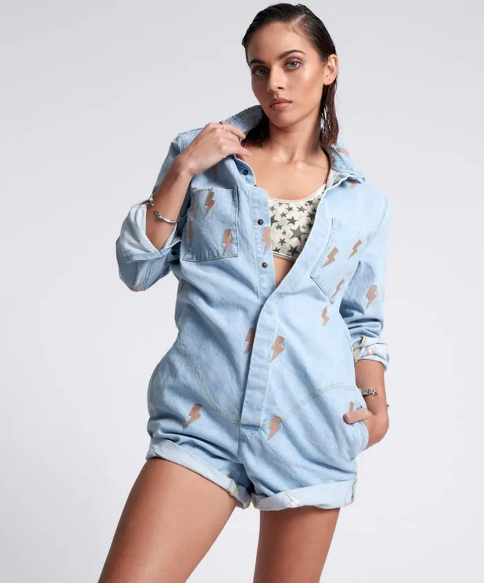 One Teaspoon Denim Jumpsuits LIGHTNING BOLT PROPHECY JUMPSUIT 8211 Women