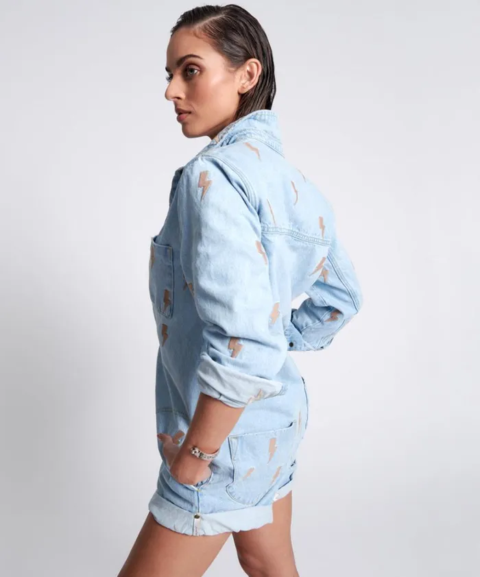 One Teaspoon Denim Jumpsuits LIGHTNING BOLT PROPHECY JUMPSUIT 8211 Women One Teaspoon Denim Jumpsuits LIGHTNING BOLT PROPHECY JUMPSUIT 8211 Women