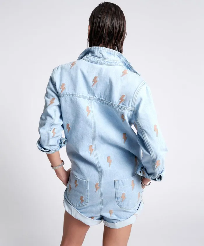 One Teaspoon Denim Jumpsuits LIGHTNING BOLT PROPHECY JUMPSUIT 8211 Women One Teaspoon Denim Jumpsuits LIGHTNING BOLT PROPHECY JUMPSUIT 8211 Women