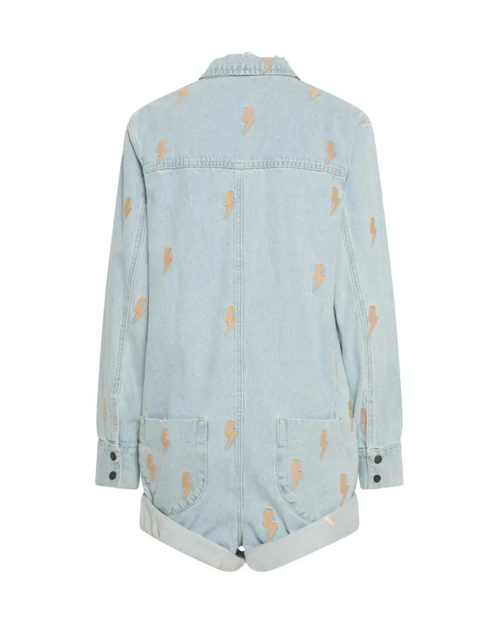 One Teaspoon Denim Jumpsuits LIGHTNING BOLT PROPHECY JUMPSUIT 8211 Women One Teaspoon Denim Jumpsuits LIGHTNING BOLT PROPHECY JUMPSUIT 8211 Women