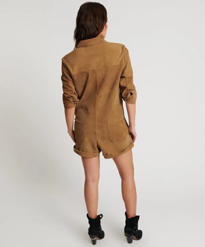 One Teaspoon Denim Jumpsuits TAN SUEDE PROPHECY JUMPSUIT 8211 Women One Teaspoon Denim Jumpsuits TAN SUEDE PROPHECY JUMPSUIT 8211 Women