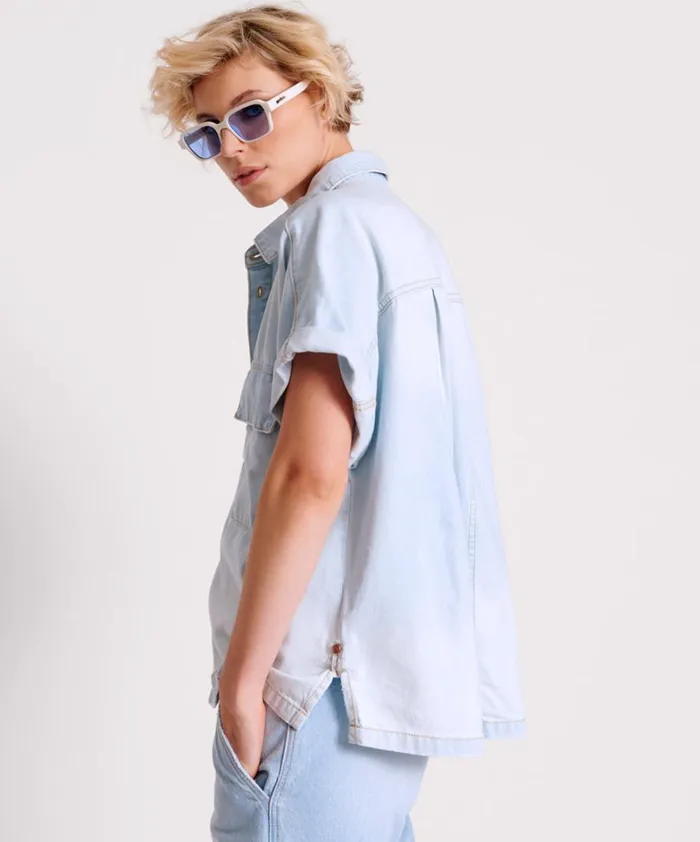 One Teaspoon Denim Tops CLASSIC BLUE BOXY DENIM SHIRT 8211 Women One Teaspoon Denim Tops CLASSIC BLUE BOXY DENIM SHIRT 8211 Women