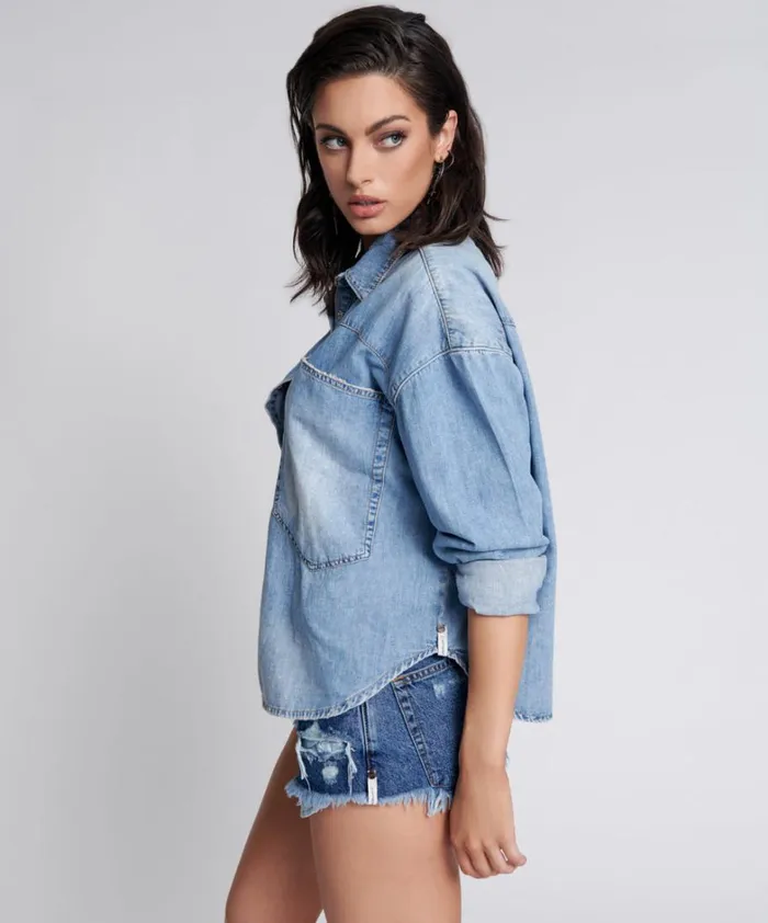 One Teaspoon Denim Tops REVOLVER OVERSIZED DENIM SHIRT 8211 Women One Teaspoon Denim Tops REVOLVER OVERSIZED DENIM SHIRT 8211 Women