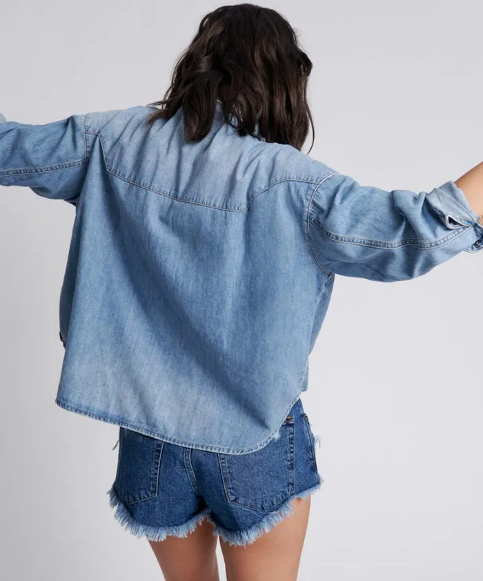 One Teaspoon Denim Tops REVOLVER OVERSIZED DENIM SHIRT 8211 Women One Teaspoon Denim Tops REVOLVER OVERSIZED DENIM SHIRT 8211 Women
