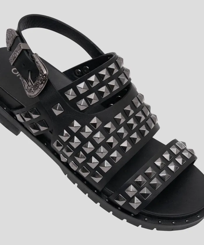 One Teaspoon Footwear GUNMETAL STUDDED VIVIENNE SANDAL 8211 Women One Teaspoon Footwear GUNMETAL STUDDED VIVIENNE SANDAL 8211 Women