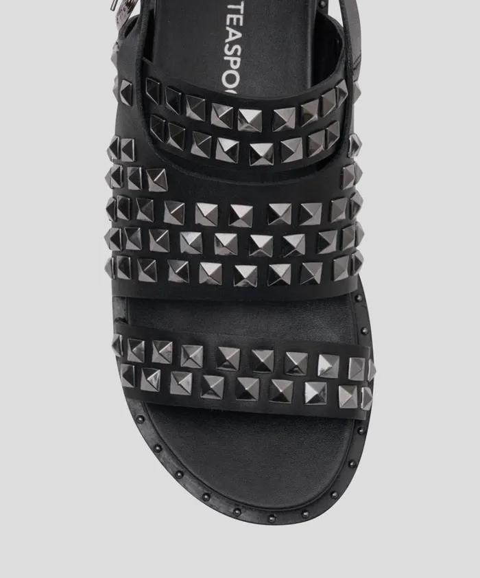 One Teaspoon Footwear GUNMETAL STUDDED VIVIENNE SANDAL 8211 Women One Teaspoon Footwear GUNMETAL STUDDED VIVIENNE SANDAL 8211 Women