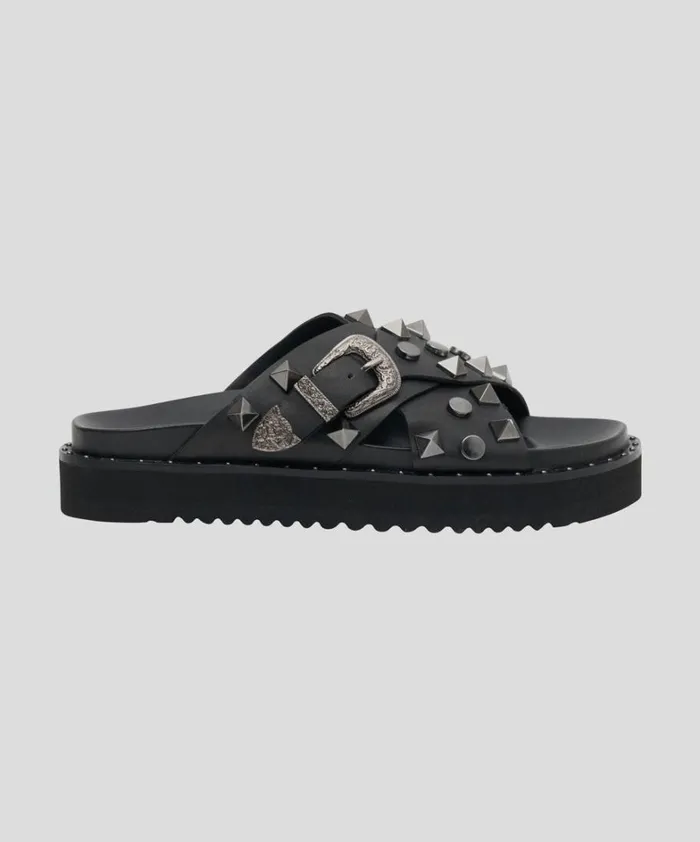 One Teaspoon Footwear IGGY STUDDED CROSS OVER SLIDE 8211 Women