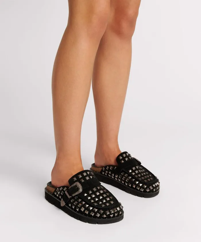 One Teaspoon Footwear STUDDED BLACK PHOENIX SLIDES 8211 Women One Teaspoon Footwear STUDDED BLACK PHOENIX SLIDES 8211 Women