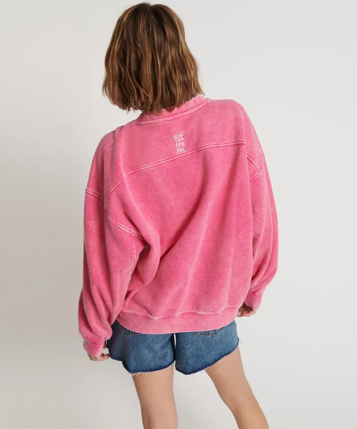 One Teaspoon Hoodies And Sweats PINK BOWER BIRD RETRO SWEATER 8211 Women One Teaspoon Hoodies And Sweats PINK BOWER BIRD RETRO SWEATER 8211 Women