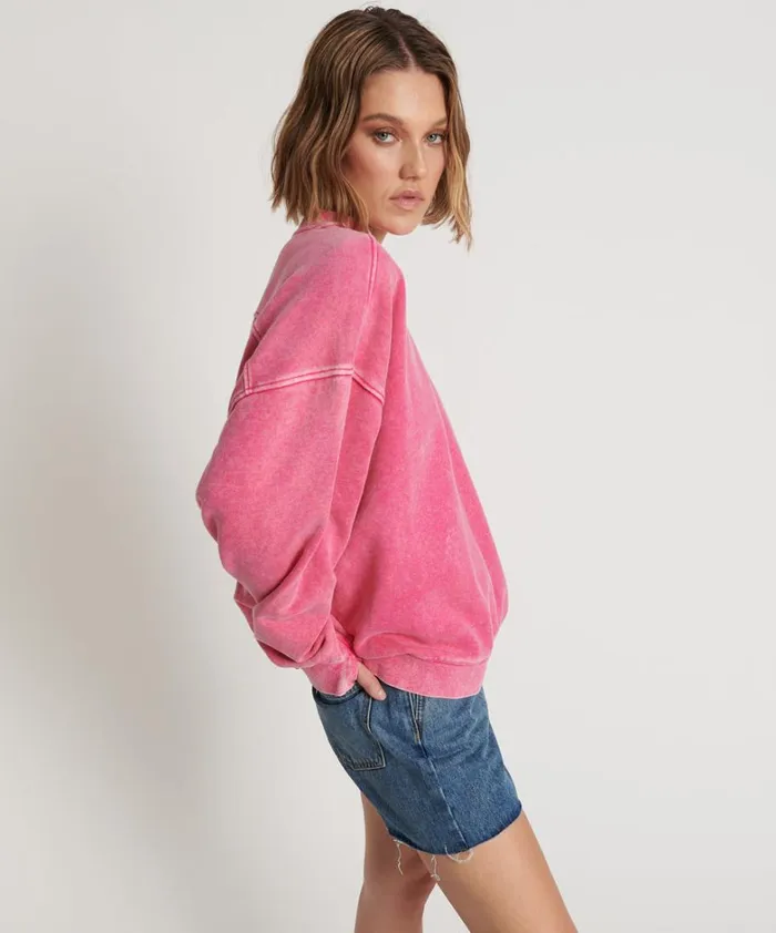 One Teaspoon Hoodies And Sweats PINK BOWER BIRD RETRO SWEATER 8211 Women One Teaspoon Hoodies And Sweats PINK BOWER BIRD RETRO SWEATER 8211 Women